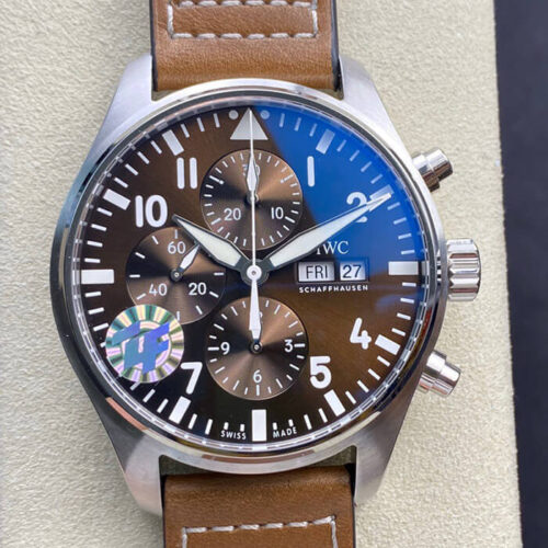 Replica IWC Pilot Chronograph Edition Le Petit Prince IW377713 ZF Factory Chocolate Dial watch