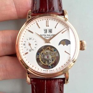 Replica Patek Philippe Tourbillon Moonphase 24H Power Reserve White Dial watch