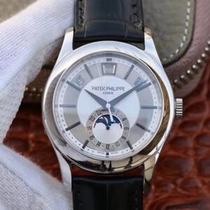 Replica Patek Philippe Annual Calendar 5205G-001 Rhodium Dial watch