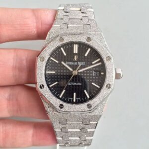 Replica Audemars Piguet Royal Oak Frosted Gold 15454 OM Factory Black Dial watch