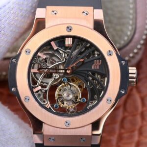 Replica Hublot Big Bang Hollow Tourbillon Rose Gold Skeleton Dial watch