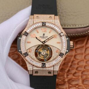 Replica Hublot Classic Fusion Rose Gold Tourbillon White Enamel Dial watch