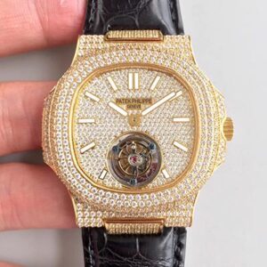 Replica Patek Philippe Nautilus Jumbo 5711 Tourbillon R8 Factory Diamond Dial watch