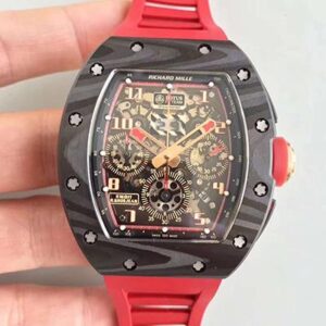 Replica KV Factory Richard Mille RM011 Lotus F1 Team Romain Grosjean Forged Carbon Black Skeleton Dial watch