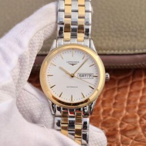 Replica Longines Flagship L4.899.3.22.7 Double Calendar White Dial watch
