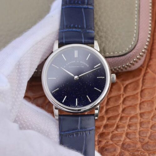 Replica A. Lange & Sohne Saxonia Thin 205.086 SV Factory Blue Starry Sky Dial watch