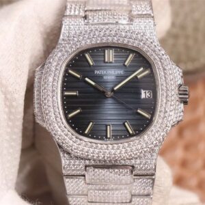 Replica Patek Philippe Nautilus 5719-10G Diamond R8 Factory Gray Dial watch
