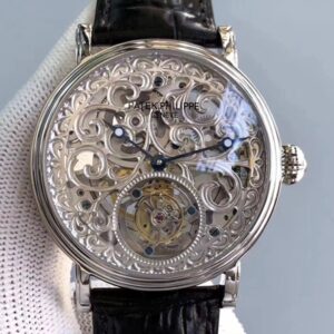 Replica Patek Philippe Tourbillon 316L Stainless Steel Skeleton Dial watch