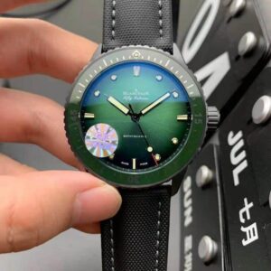 Replica Blancpain Fifty Fathoms Bathyscaphe Mokkarran 5005 0153 NABA GF Factory Green Dial watch