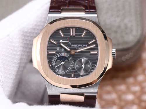 Replica Patek Philippe Nautilus 5712GR-001 PF Factory Cowhide Strap watch