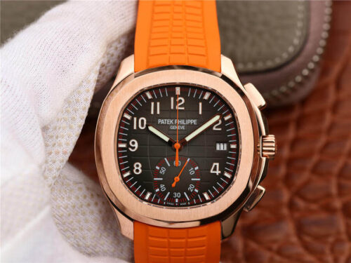 Replica Patek Philippe Aquanaut 5968A-001 Rose Gold Orange Strap watch
