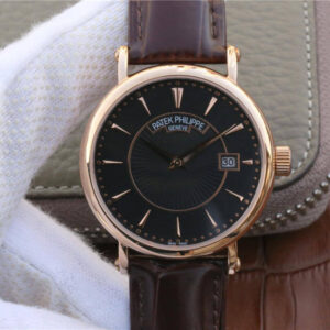 Replica Patek Philippe Calatrava ZF Factory Rose Gold Cowhide Strap watch