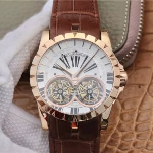 Replica Roger Dubuis Excalibur RDDBEX0249 JB Factory Tourbillon White Dial watch