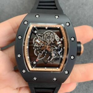 Replica Richard Mille RM055 KV Factory V2 Black Ceramic Rubber Strap watch
