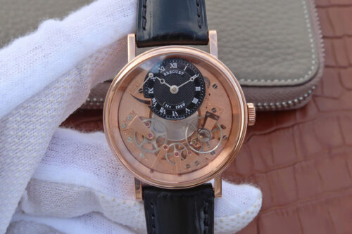 Replica Breguet Tradition 7057BR/R9/9W6 Rose Gold Skeleton Dial watch