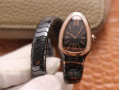 Replica Bvlgari Serpenti 102532 BV Factory Diamond Black Dial watch