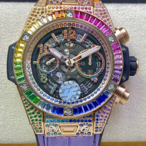 Replica Hublot BIG BANG Unico 411.OX.9910.LR.0999 ZF Factory Rainbow Rose Gold Case watch