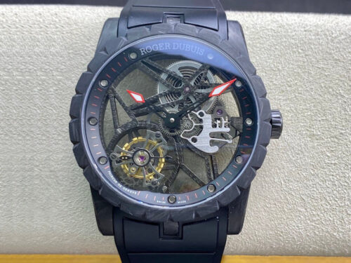 Replica Roger Dubuis Excalibur DBEX0577 BBR Factory Carbon Fiber Tourbillon Watch watch