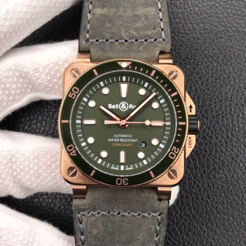 Replica Bell & Ross BR0392-D-G-BR/SCA Stainless Steel Bezel Watch
