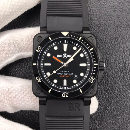 Replica Bell & Ross BR0392-D-BL-CE/SRB Black Strap Watch
