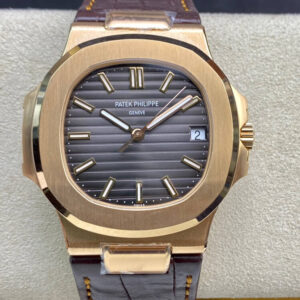Replica Patek Philippe Nautilus 5711R 3K Factory Brown Strap Watch
