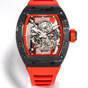 Replica Richard Mille RM055 NTPT BBR Factory Carbon Fiber Case Red Strap Watch