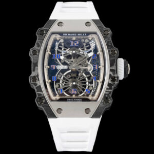 Replica Richard Mille RM21-01 RM Factory Tourbillon Case White Rubber Strap Watch