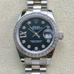 Replica Rolex Datejust 28MM BP Factory Black Diamond Dial Watch