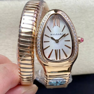 Replica Bvlgari Serpenti 103003 BV Factory Rose Gold Strap Watch