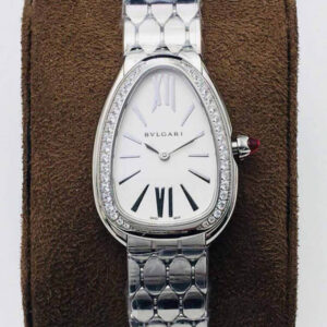 Replica Bvlgari Serpenti 103361 BV Factory Silver Diamond Bezel Watch