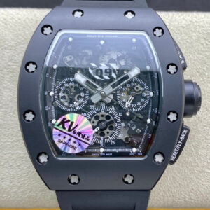 Replica Richard Mille RM011 KV Factory Ceramic Black Strap Watch