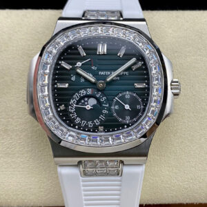 Replica Patek Philippe Nautilus 5712GR GR Factory White Rubber Strap Watch