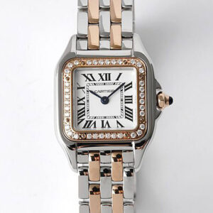 Replica Panthere De Cartier W3PN0006 22MM BV Factory Diamond Bezel White Dial Watch