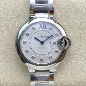 Replica Ballon Bleu De Cartier WE902074 33MM V6 Factory Diamond Dial Watch