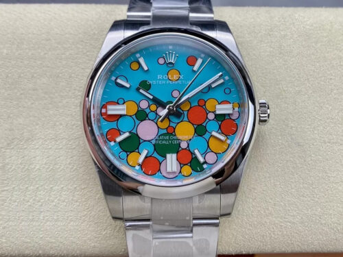 Replica Rolex Oyster Perpetual M124300-0008 41MM EW Factory Silver Stainless Steel Strap Watch