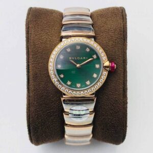 Replica Bvlgari LVCEA BV Factory Diamond-set Green Dial Watch