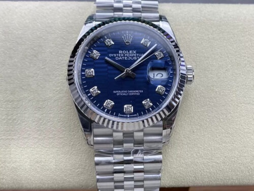 Replica Rolex Datejust M126234-0057 36MM VS Factory Blue Bezel Watch