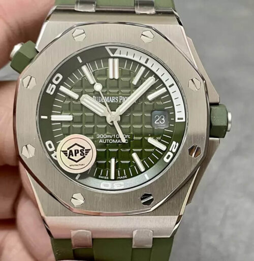 Replica Audemars Piguet Royal Oak Offshore 15710ST.OO.A052CA.01 APS Factory Green Strap Watch