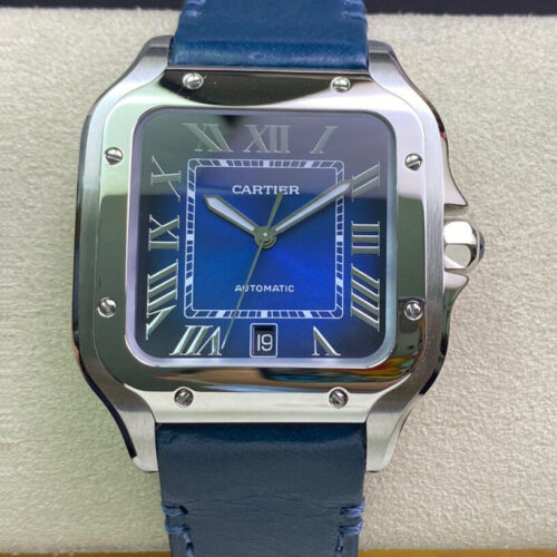 Replica Cartier De Santos WSSA0030 BV Factory Leather Strap Watch