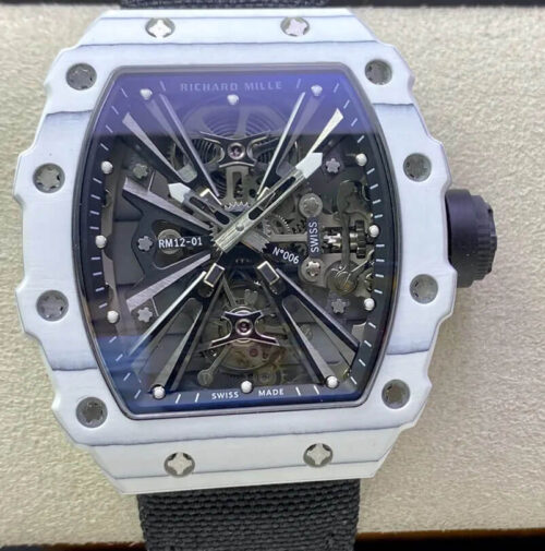Replica Richard Mille RM12-01 Tourbillon RM Factory Carbon Fiber Case Watch