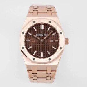 Replica Audemars Piguet Royal Oak Quartz 33MM 67650OR.OO.1261OR.01 ZF Factory Rose Gold Strap Watch