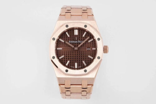 Replica Audemars Piguet Royal Oak Quartz 33MM 67650OR.OO.1261OR.01 ZF Factory Rose Gold Strap Watch
