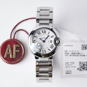 Replica Ballon Bleu De Cartier 28MM W69010Z4 AF Factory Stainless Steel Strap Watch