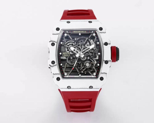Replica Richard Mille RM35-01 BBR Factory White Bezel Red Strap Watch