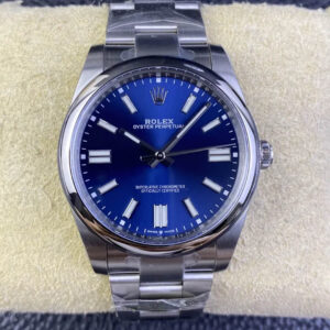 Replica Rolex Oyster Perpetual M124300-0003 41MM 1:1 Best Edition Clean Factory Blue Stainless Steel Dial Watch