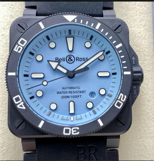 Replica Bell & Ross INSTRUMENTS BR03A-D-LM-CE/SRB M+ factory Blue Dial- AR Replica Watches