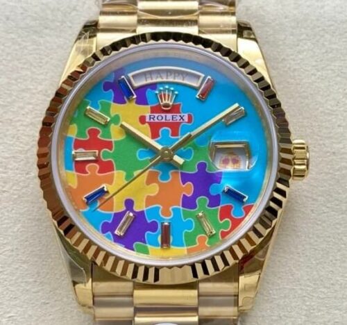 Replica Rolex Day-Date m128238-0106 8+ factory Gold Strap- AR Replica Watches