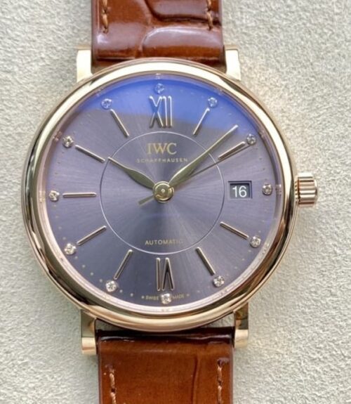 Replica IWC portofino IW458106 V7 factory Brown Strap - AR Replica Watches