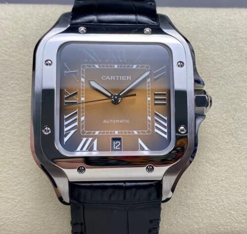 Replica Cartier SANTOS DE CARTIER WSSA0064-01 BV factory Black Strap- AR Replica Watches