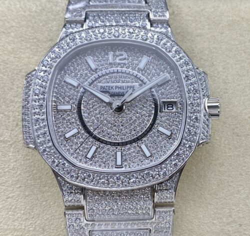 Replica Patek Philippe Nautilus 7021/1G-001 AMG factory White Gold Case- AR Replica Watches